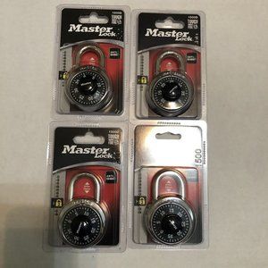 Lot Of 4 Master Lock Combination Padlock 3 Digit Steel Body Steel Lock 1500D